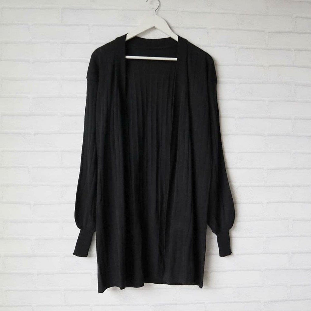 REVITA LONG CARDI KNIT-Black