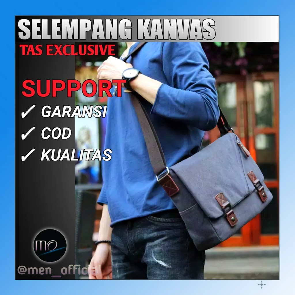 TAS PRIA SELEMPANG SAMPING SLEMPANG KANVAS KERJA KANTOR PRIA COWOK TERBARU IMPORT KOREA KEKINIAN 136