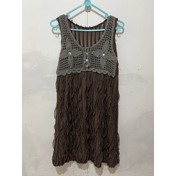 Preloved Dress Rajut coklat mix