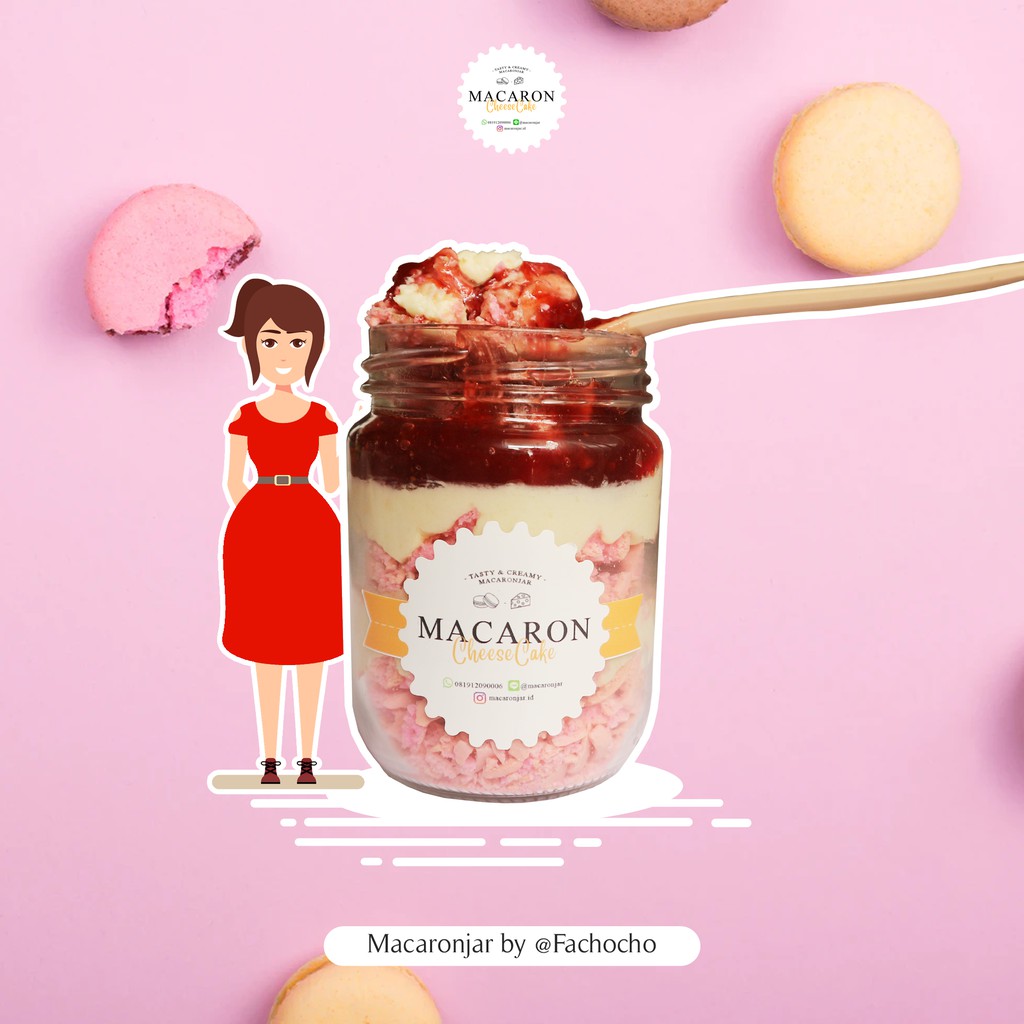 

Macaron jar Cheesecake Strawberry Jam