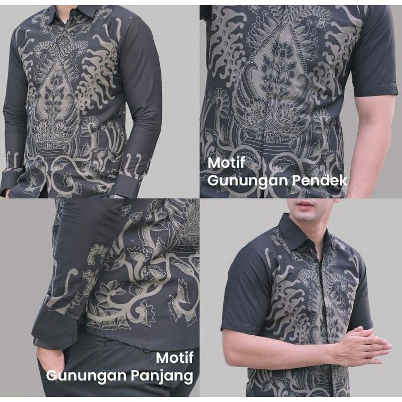 MOTIF GUNUNGAN  kemeja batik pria SLIMFIT lengan panjang lapis furing