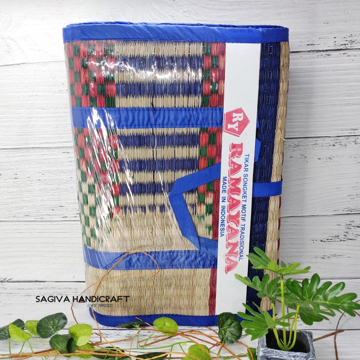 Tikar - Tikar Lipat Piknik Tenun Mendong Tebal Kualitas Super Pasung 3X2