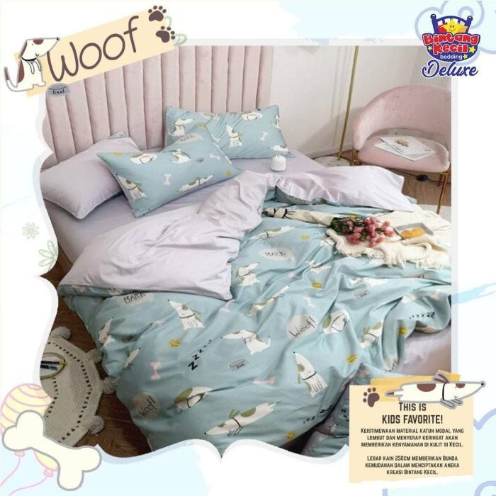Cotton | Cinita Kain Katun Sprei Meteran Motif Karakter Anak Dog Woof Animal Terbaru Ready Stock