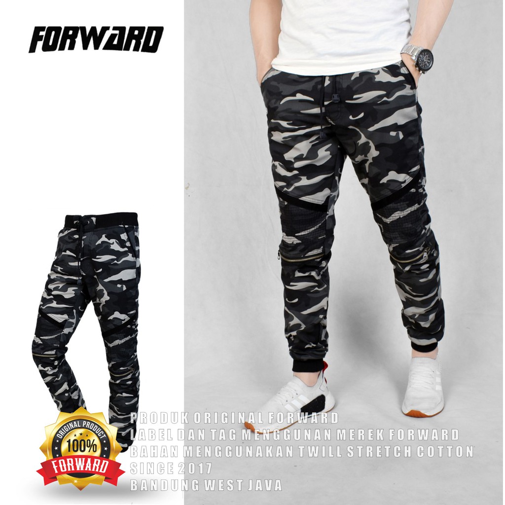 Celana Panjang Joger Jogger Sepeda Casual Ziper Army Original