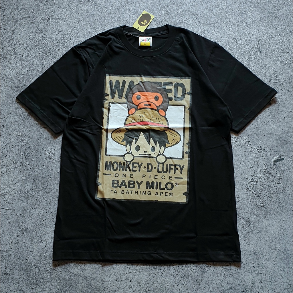 Kaos Baju Tshirt Bape One Piece D Luffy BabyMilo - TERLARIS Mirror Original