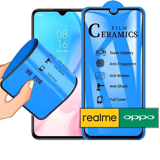 Oppo Realme CERAMIC FILM NANO TEMPERED GLASS 9D 5D Full