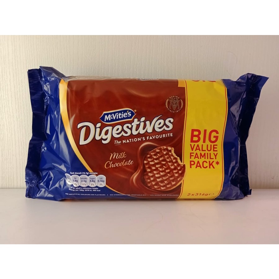 

MCVITIES MILK CHOCOLATE DIGESTIVIES NETTO 2X316GR