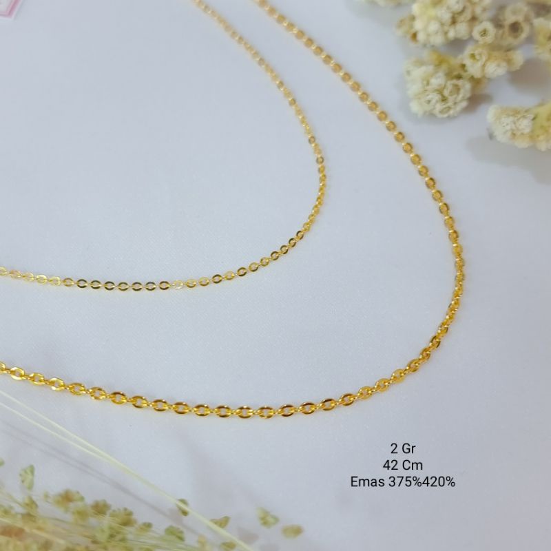 Kalung siem fancy rante emas asli 375%