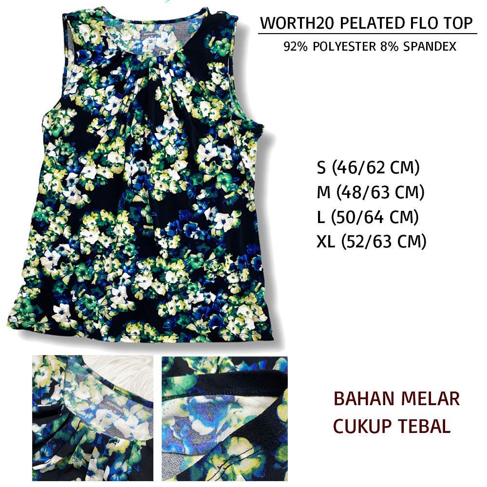 Blouse Wanita Worthington 20 Pleated Flo Top