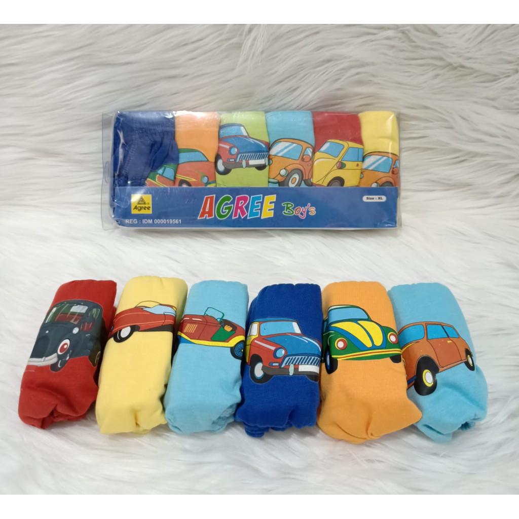 Celana Dalam anak laki laki Agree karet boxer Harga 6 pcs