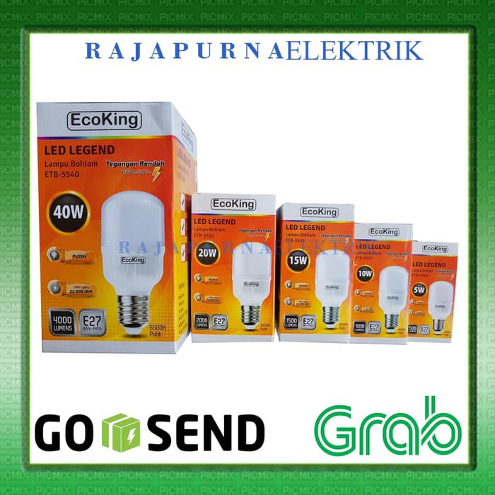 Lampu LED BULB ECOKING 5W / 5 watt super terang - Putih