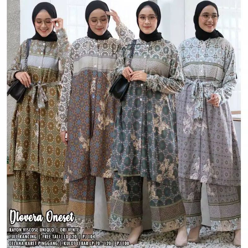 VENTE DAILY DLOVERA ONE SET RAYON JUMBO MOTIF ABTRAK / SETELAN WANITA LD120 / STELAN TUNIK BUSUI