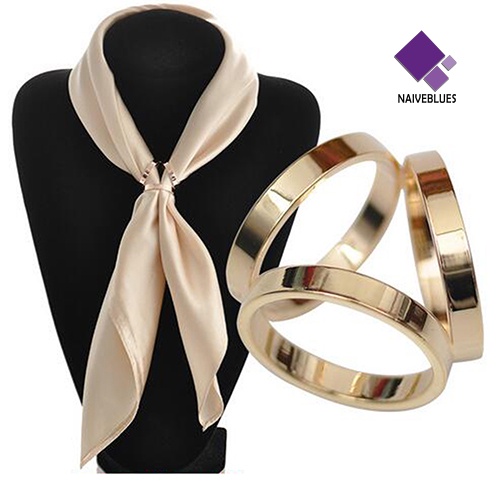 Naiveblue &gt; Klip Buckle Scarf / Syal Lapis Rose Gold Untuk Wanita