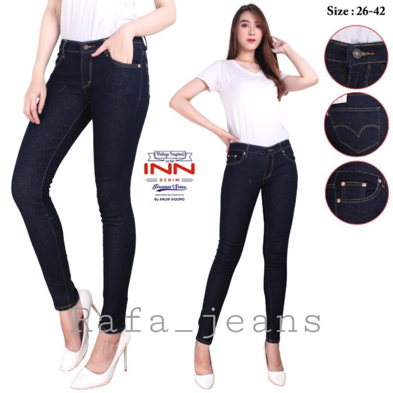 celana garment jeans strech basic jumbo wanita | shoftjeans premium big size cewe