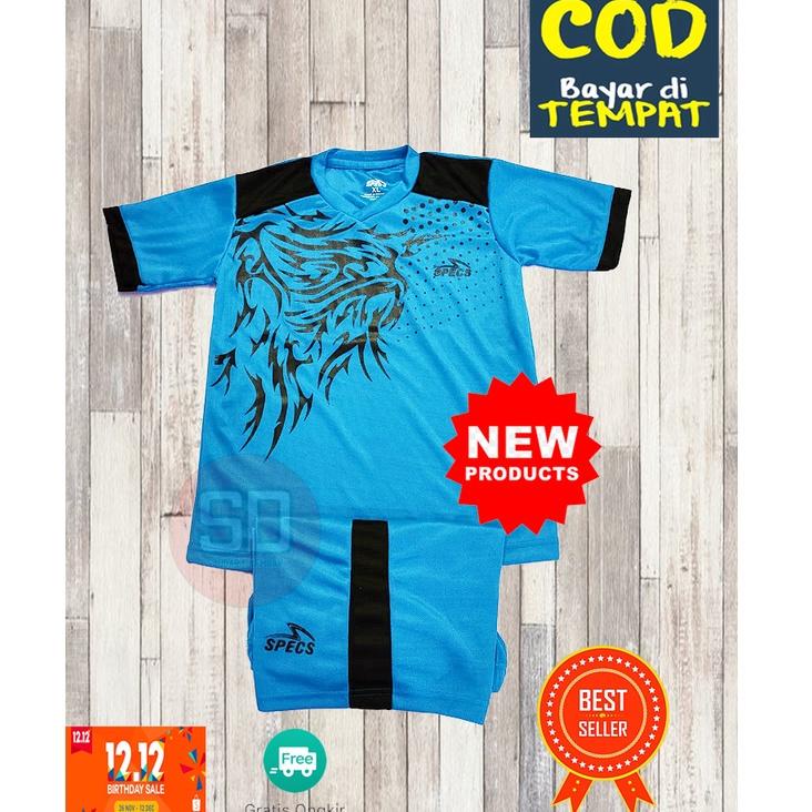 SMD.20Au22ᵁ–  Jersey Olahraga Junior Anak-anak Specs Usia 6-14 Tahun Baju Bola Jersey Futsal Badmint