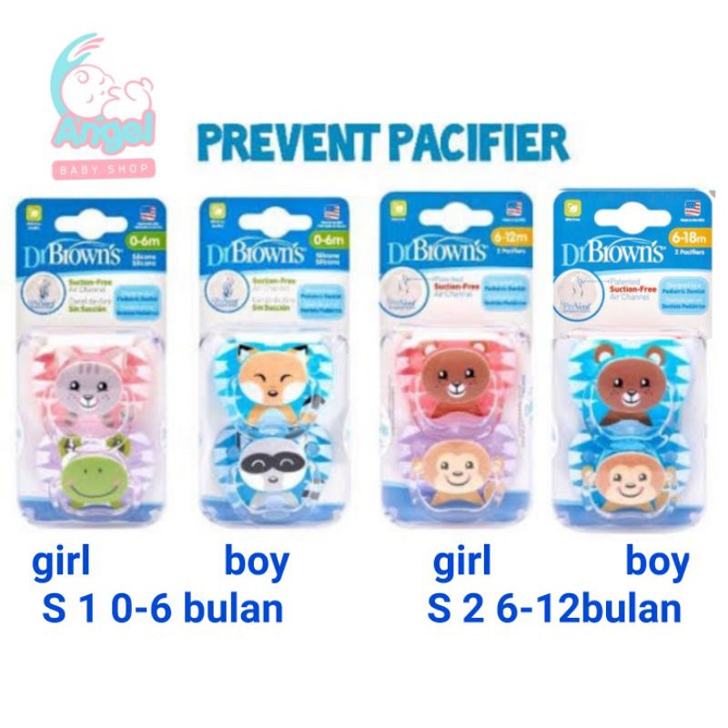 Dr.browns pacifer S1 boy&amp;girl/S2 boy&amp;girl 2pcs