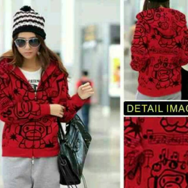 Jaket Hoodie Red Paul Frank Ladies jaket wanita murah