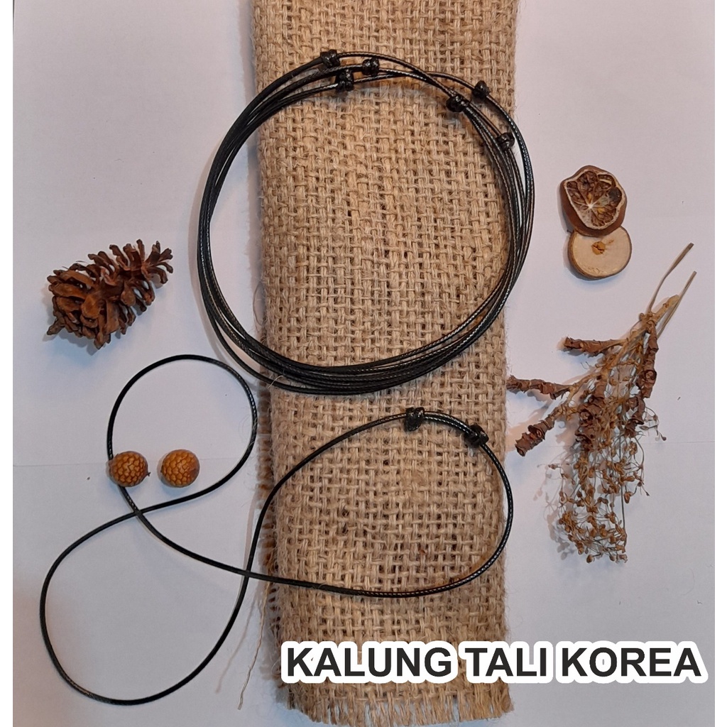 1 lusin(12pcs) kalung tali korea hitam tebal 2mm