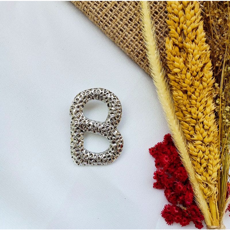 Brooch Buttonscarves KW//Bros Buttonscarves Polos/Mata/Mutiara-(B)Pls Silver