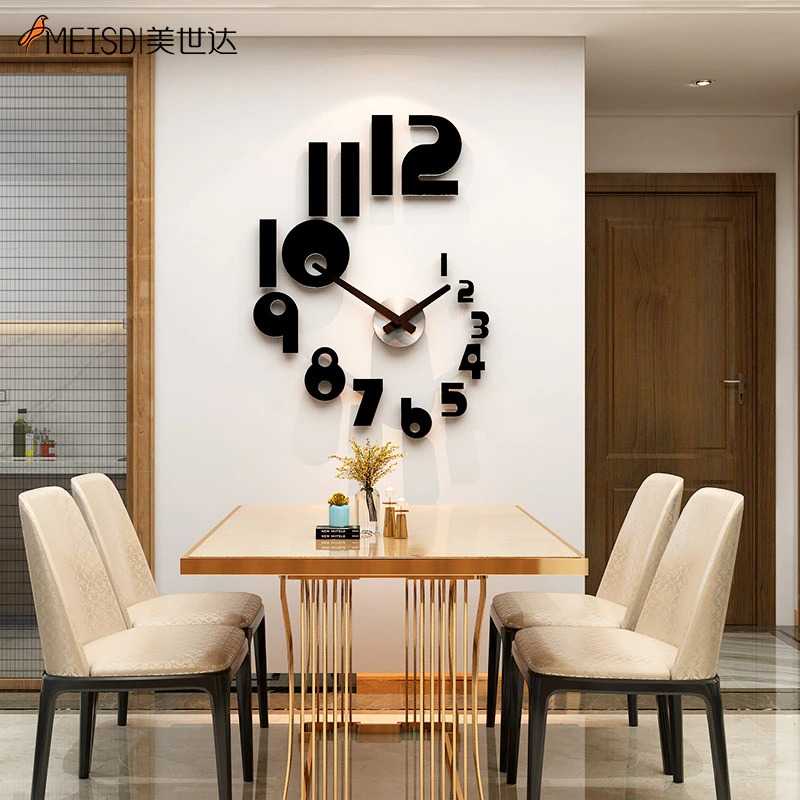 Jam Dinding Besar Unik Minimalis Dekorasi Dinding Kamar Rumah Aesthetic Modern 120 cm DIY R072