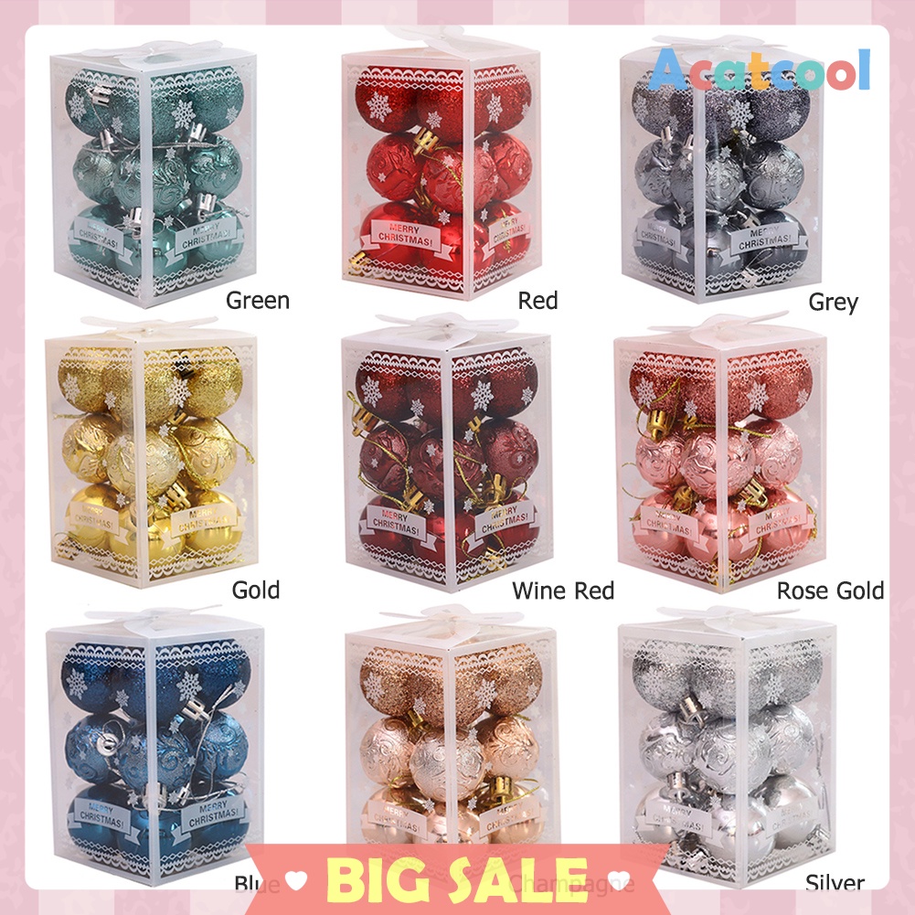 12pcs Christmas Decorative Ball Shatterproof Tree Pendant Balls Ornaments