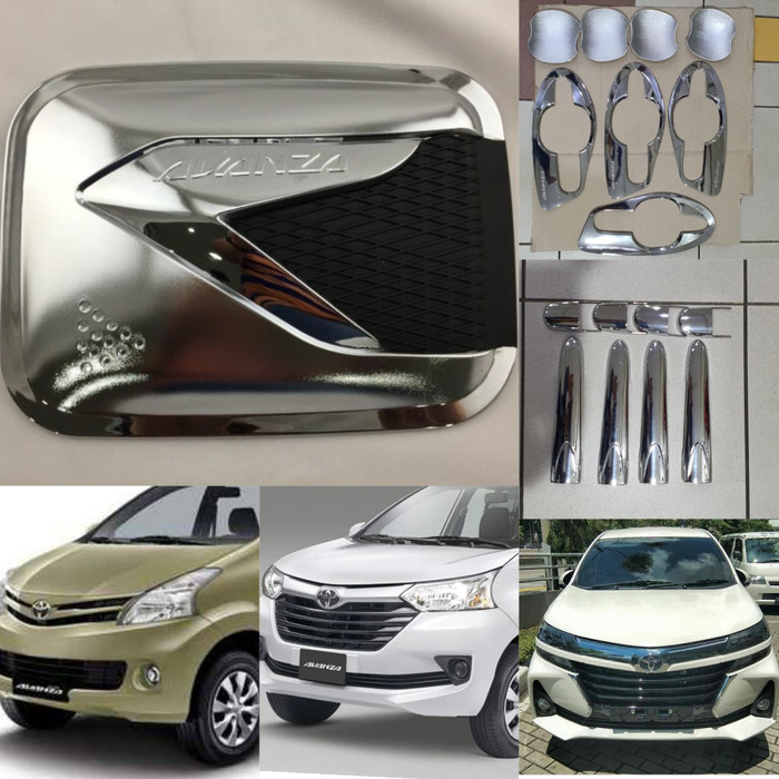 PAKET cover handle + outer mangkok + tutup bensin All new avanza 2012 sampai 2021 2013 2014 2015 2016 2017 2018 2019 2020 CHROME CROME