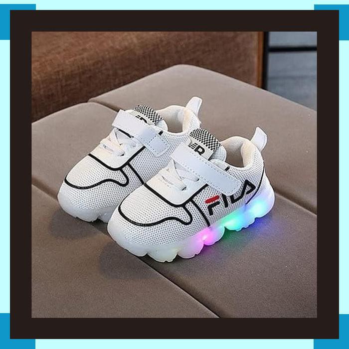 Sepatu Anak Lampu Led Unisex Fila Sporty Strips ZHSS028
