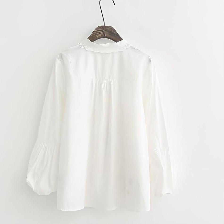 ATA.790134 ‑ Kaleela Blouse Katun WanitaBlus Putih Bordir Kekinian Bluse Cewek Baju Atasan Muslim Mu