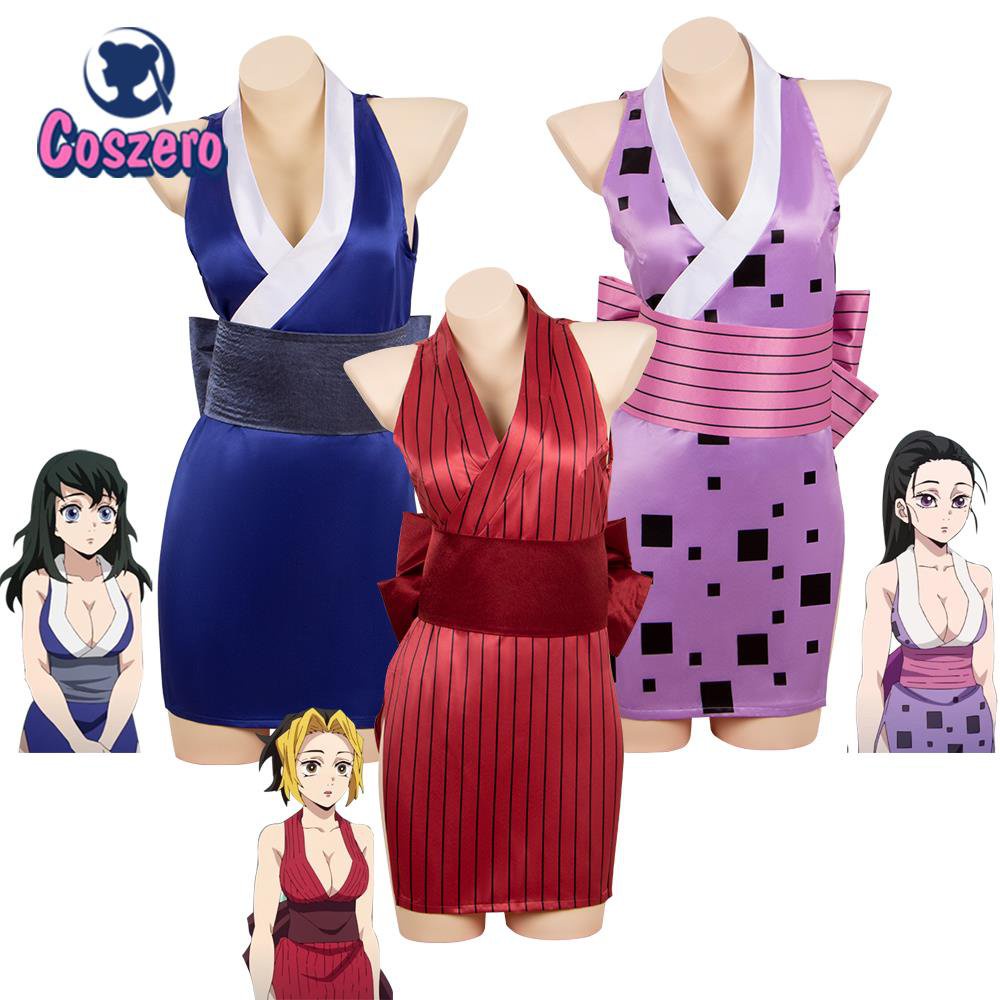 Anime Demon Slayer Suma Hinatsuru Makio Cosplay Costume Uzui Tengen Wives Uniform Dress Entertainmen