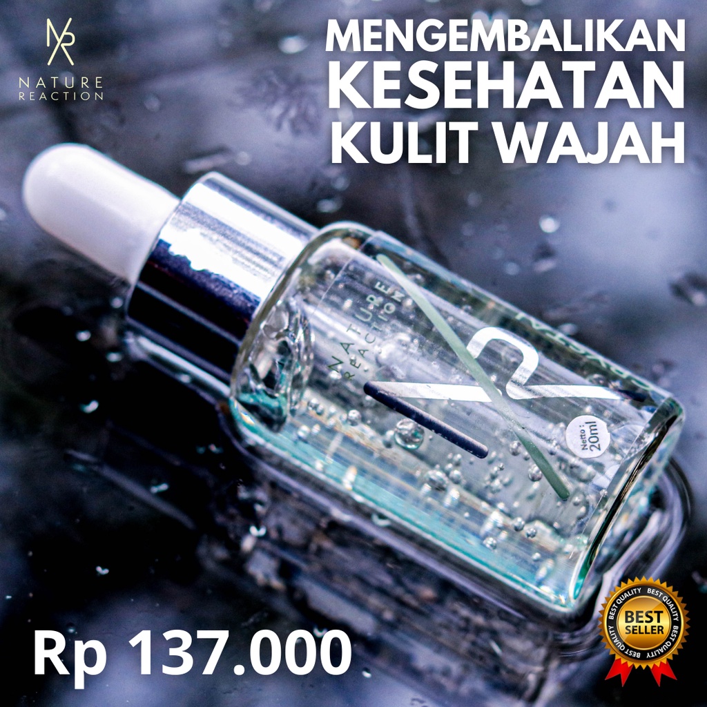 NR Nature Reaction Bright Serum Pencerah Wajah Penghilang Bekas Jerawat Glowing BPOM Halal MUI