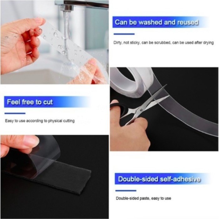 

Terlaris Serbashop.Id Double Tape Nano 2 Sisi Kuat Washable Magic Tape 2 Meter Promo