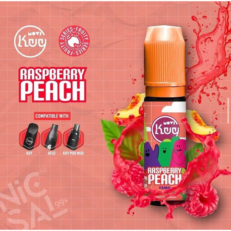 MOVI KUY NISCAL99 NISCAL 99 RASPBERRY PEACH SALT 12MG 24MG 30MG 15ML