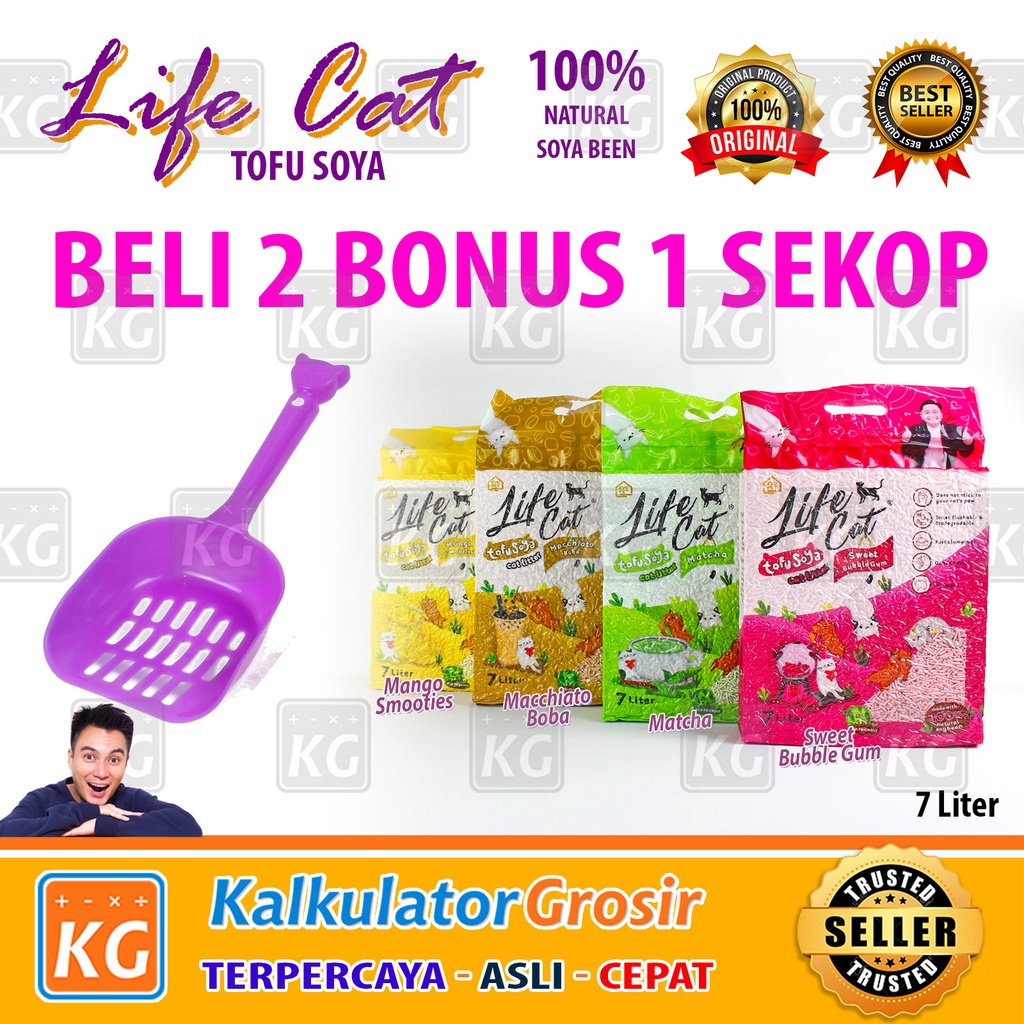 Jual Life Cat Tofu Soya Pasir Kucing Gumpal Wangi Liter Pasir Kucing Gumpal Wangi Life Cat