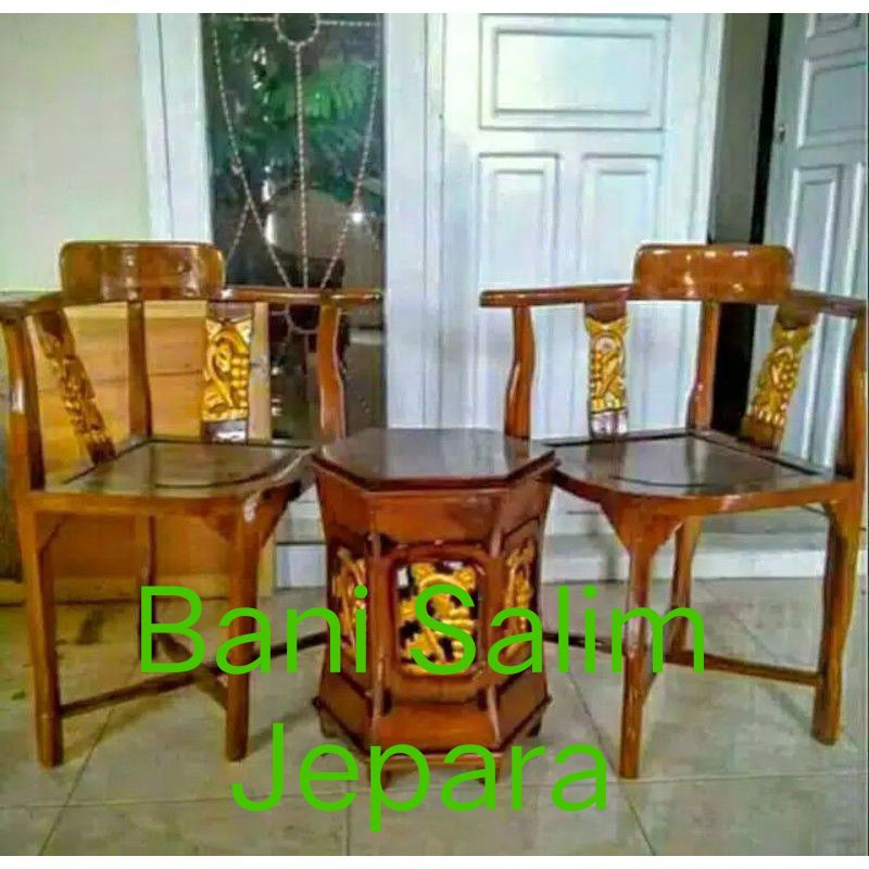 KURSI TERAS MINIMALIS KAYU JATI / FURNITURE KURSI TERAS JEPARA / KURSI TERAS KAYU