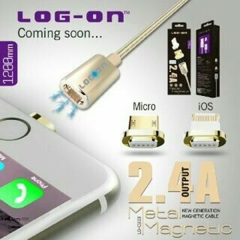 KABEL DATA CHARGER LOGON LOG ON MAGNETIC LO-CB33 2.4A TYPE IOS IPHONE
