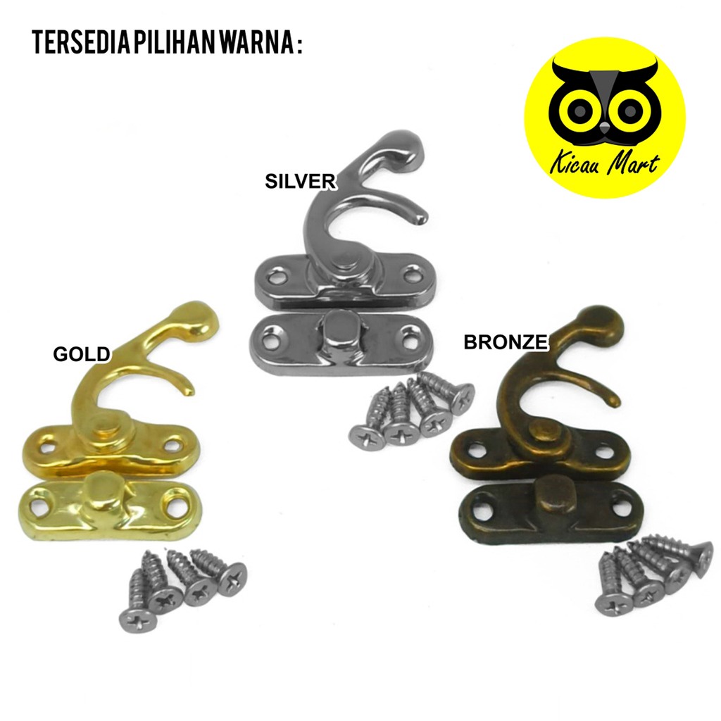 Kunci Antik 3 pcs Sangkar Kandang Burung Kunci Pintu Praktis Kunci Selorokan Sangkar Kotak Tebok Lovebird Murai Pleci