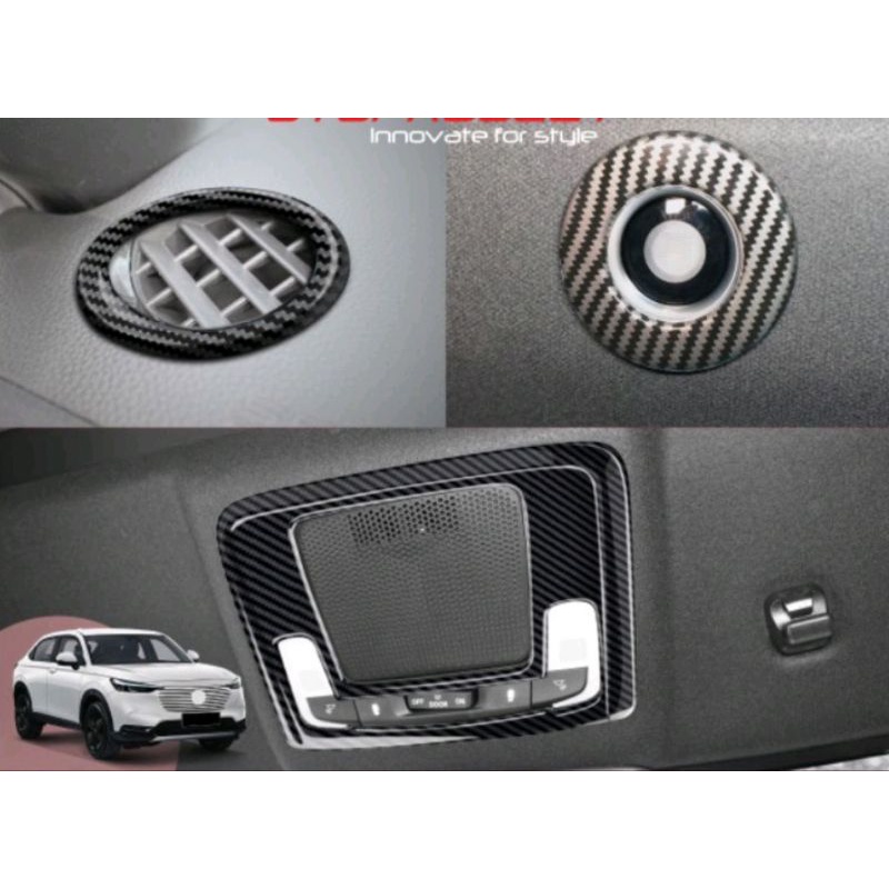 Panel Room Lamp Vent Dashboard Honda Hrv 2022 Up Hitam Wood Carbon