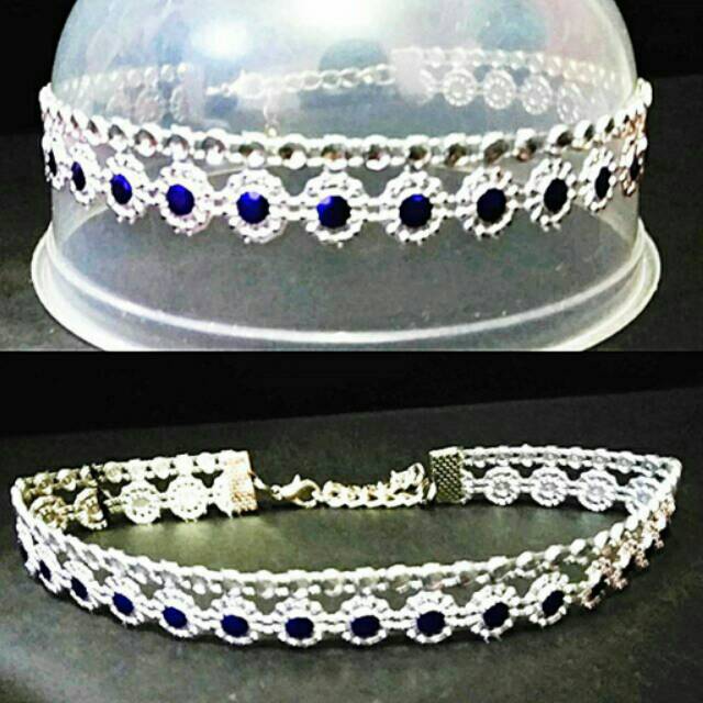 Electric Purple Fantasy Diamond Choker Necklace | Kalung Handmade Premium Collection