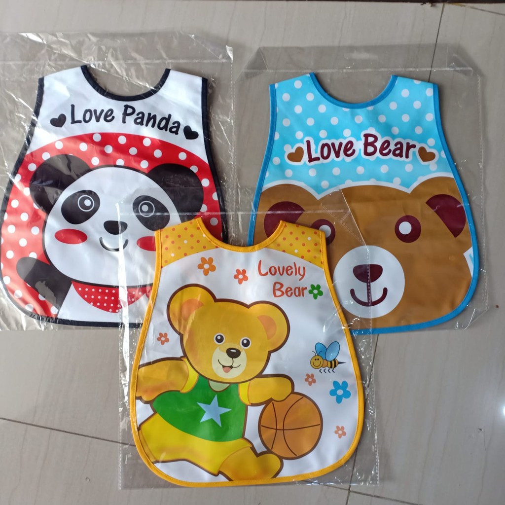 SLABBER baby baby ANTI AIR Waterproof celemek makan bayi motif lucu