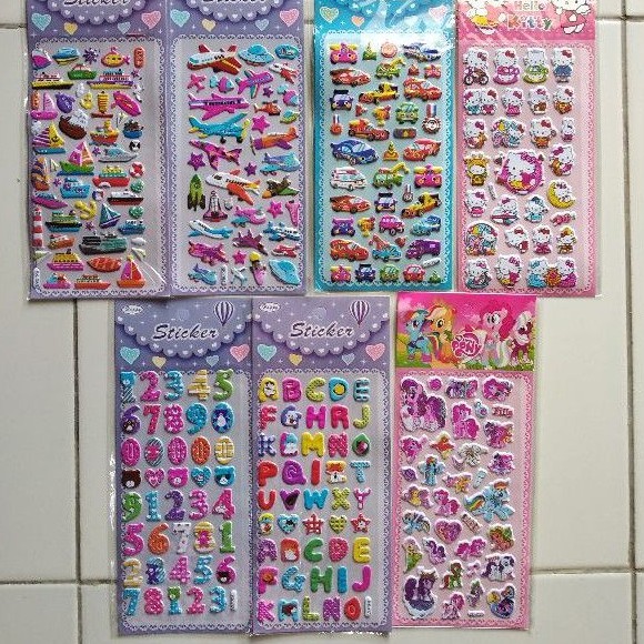 

Sticker timbul 3D karakter, huruf ,angka dan kendaraan