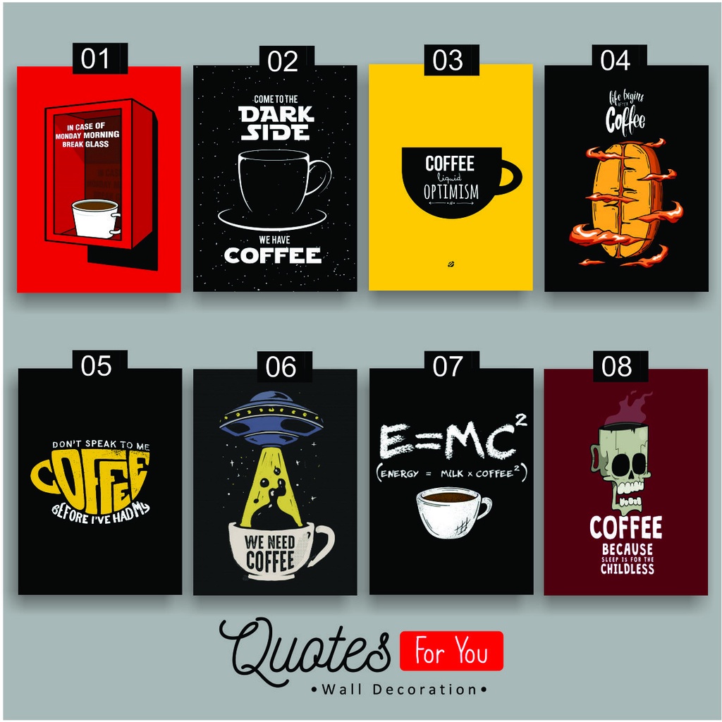 QuotesForYou - Hiasan Dinding Kamar Aesthetic Quotes Kopi Walldecor Pajangan Rumah Poster Kayu Motiv