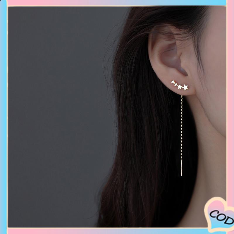 COD❤️ Star Rumbai Anting Gantung Rantai Panjang untuk Aksesoris Perhiasan Fashion Wanita-A.one