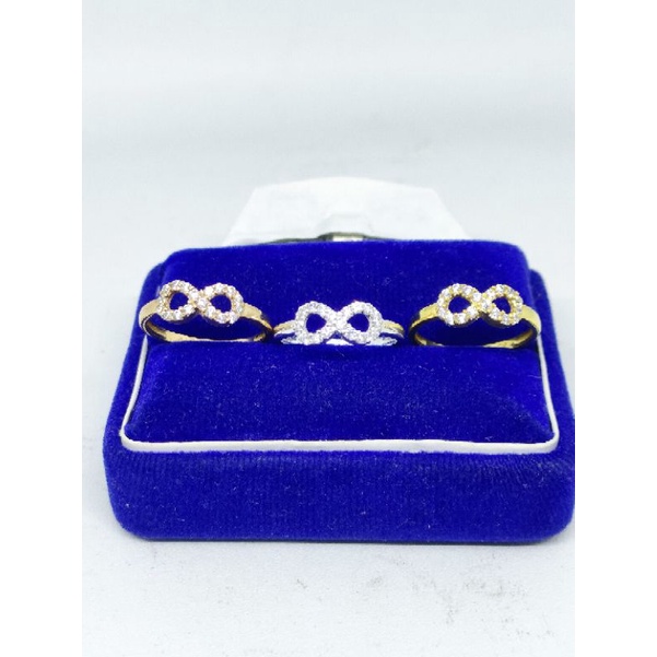 CINCIN CORR MODEL INFINITY MP / CINCIN PERAK ASLI SILVER 925 LAPIS EMAS/ CINCIN FASHION WANITA TERBARU