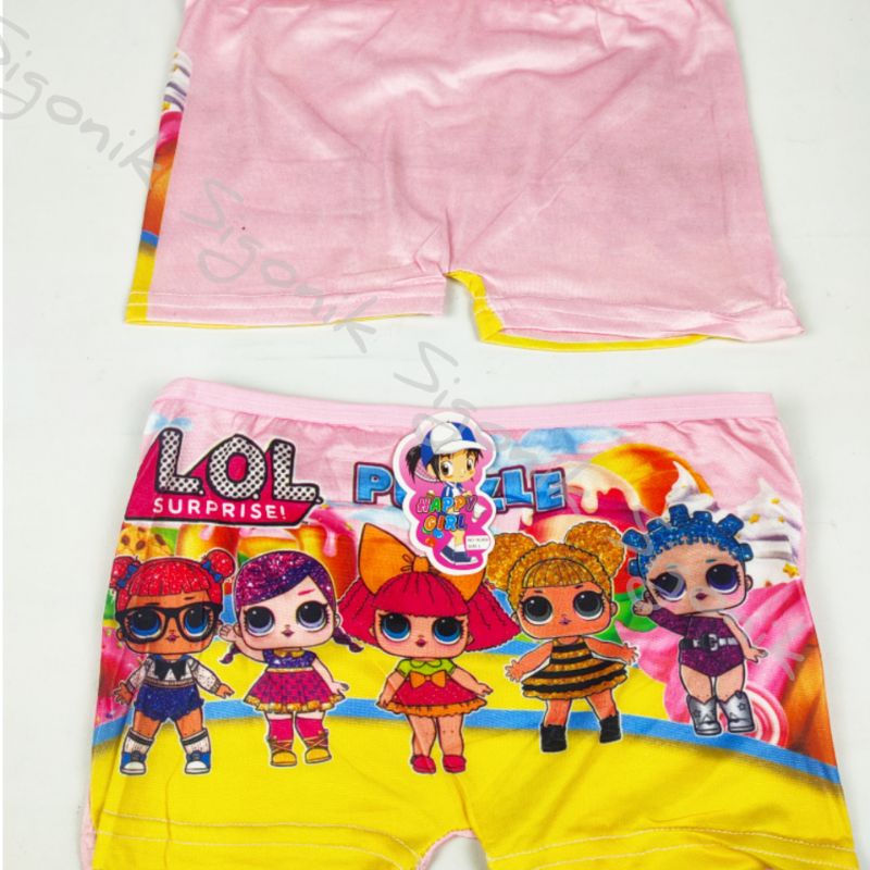 Boxer Celana Dalam Anak Cewek Perempuan M L XL Happy Girl Celana Pendek Bocah Motif Lucu Sigonik