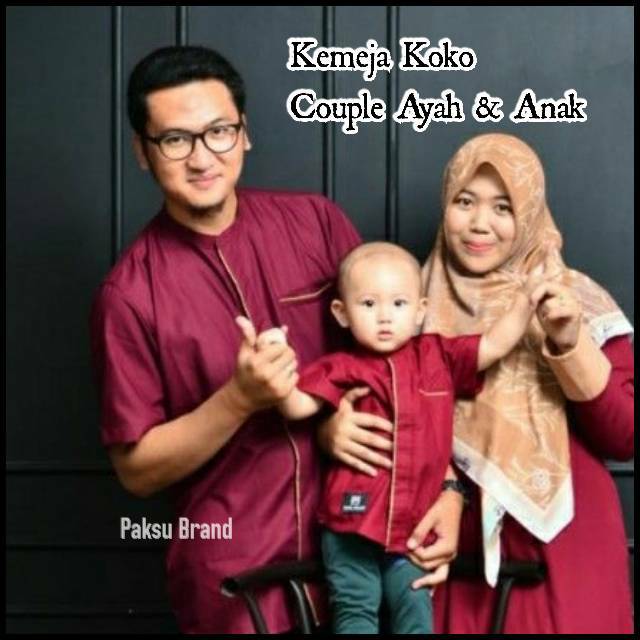  Baju  Couple Ayah dan Anak  Kemeja Koko Dewasa dan Anak  