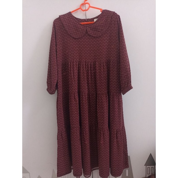 PRELOVED: Little Bella Dress Smiley Maroon Atelier Angelina