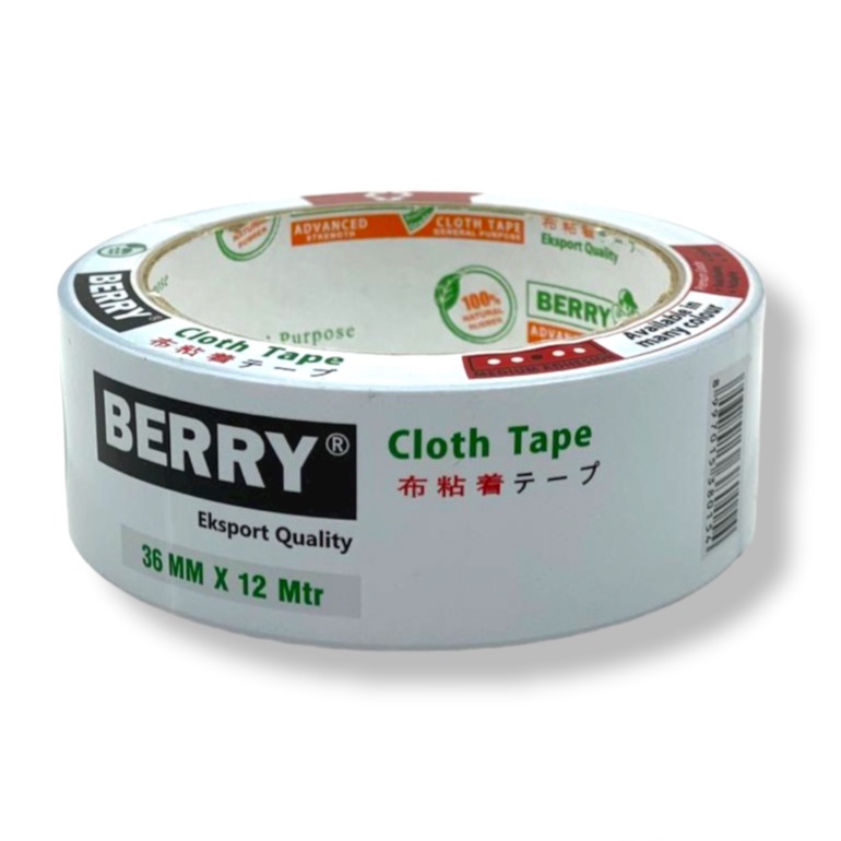 

Lakban Kain / Cloth Tape Berry 1,5" Inch 36 MM x 12 Meter Warna Hitam- SHSNP