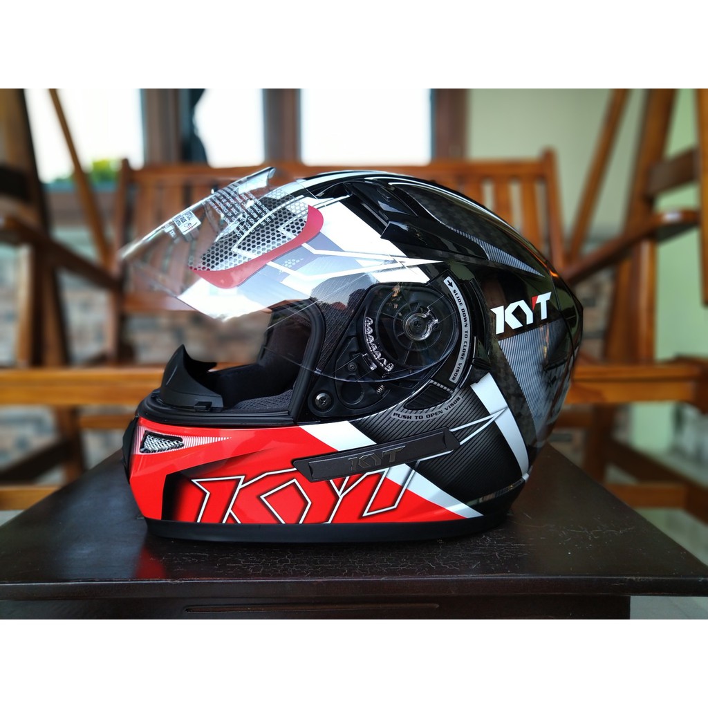 Helm Full Face KYT K2 Rider K2R Spot Light Red Double Visor Shopee