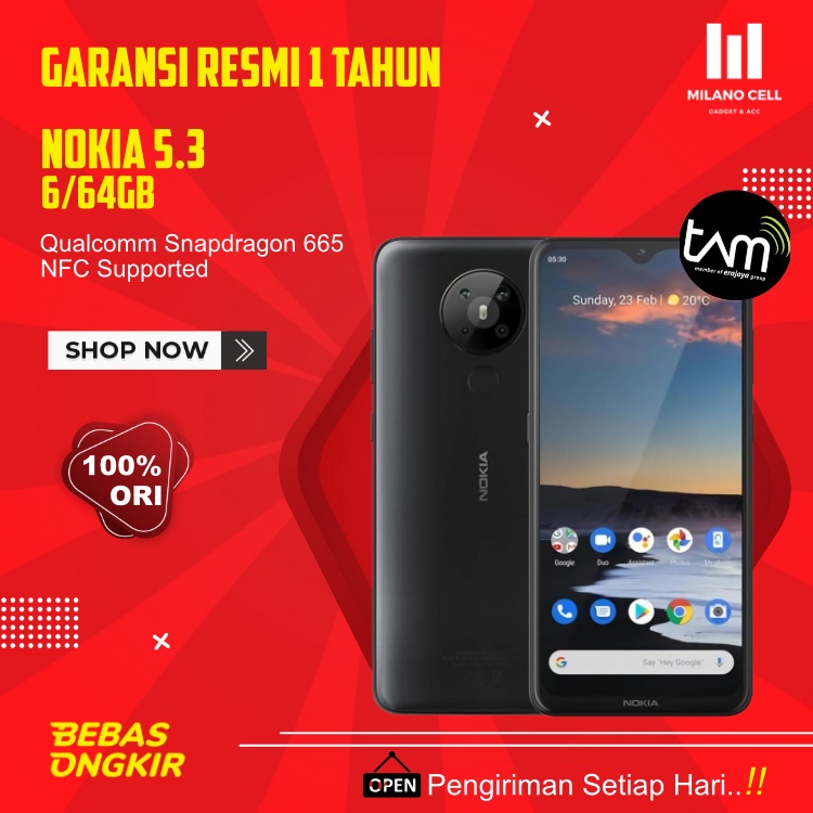 Nokia 5.3 NFC 6GB/64GB Android Garansi Resmi TAM