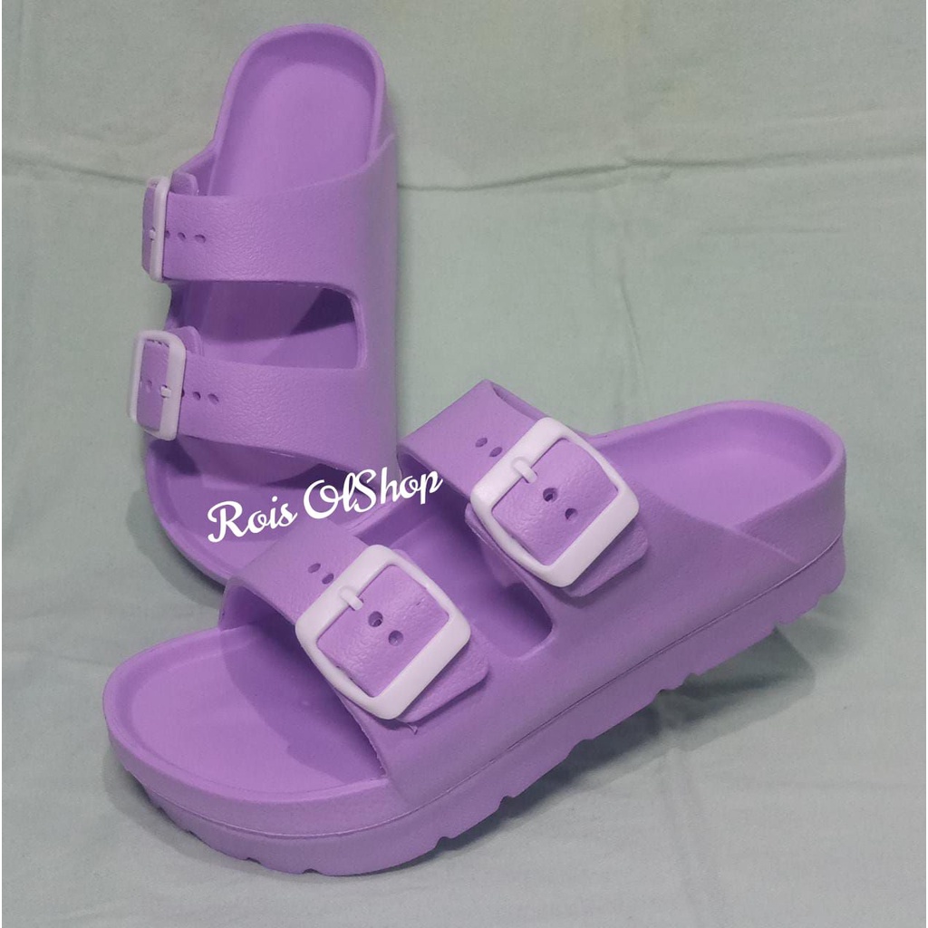 Sandal slop wanita korea style karet jelly tebel ban 2 original / sendal selop jely cewek dewasa perempuan